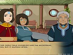 Avatar Korra和Mommy Katara在热辣的卡通动作中
