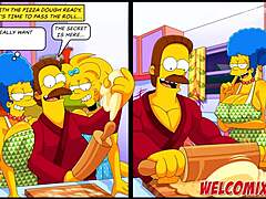 Marge Simpsons在硬核卡通色情片中的感性肛交冒险