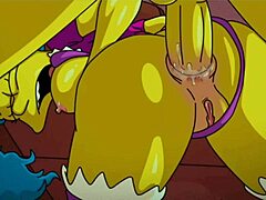 性感的家庭主妇Marge在动漫Hentai视频中在所有洞里接受内射时发出愉悦的呻吟声